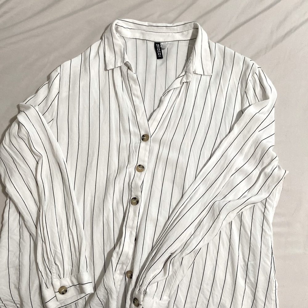 L stripped button down, couple of wears